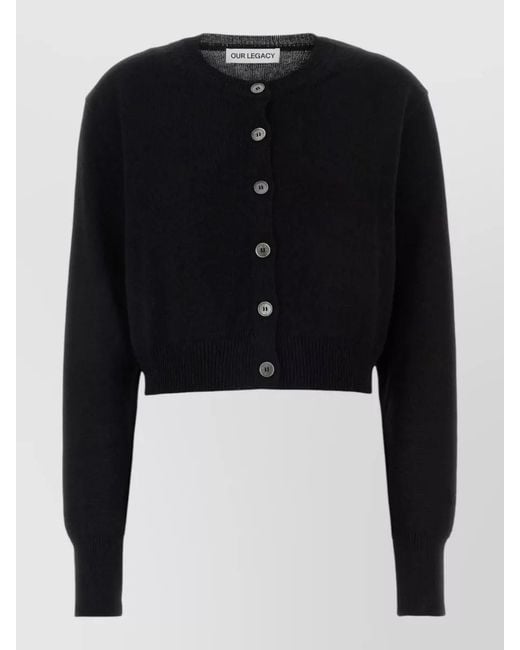Our Legacy Black Linen Blend Cardigan