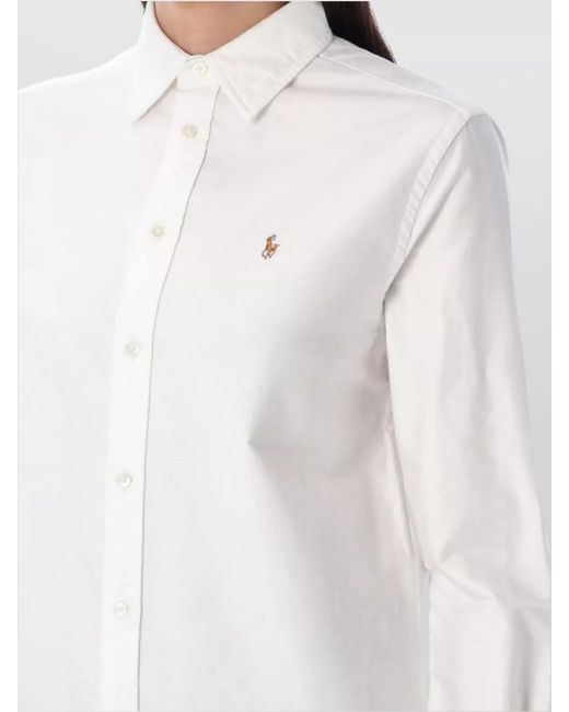 Polo Ralph Lauren White Casual Button-Up Shirt With Long Sleeves