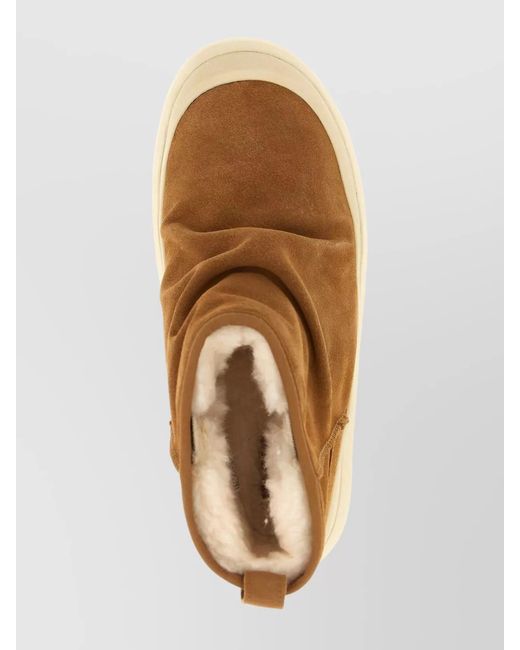 Ugg Natural Suede Platform Ankle Boots