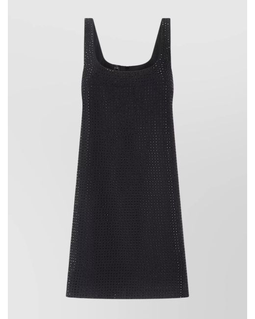 Pinko Black Sleeveless Mini Dress Stud Embellishments