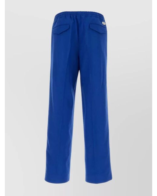 Gucci Blue Wool Wide-Leg Trousers for men