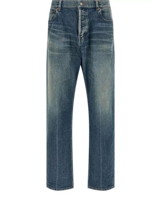 Saint Laurent Blue Denim Tapered Relaxed-Fit Jeans for men