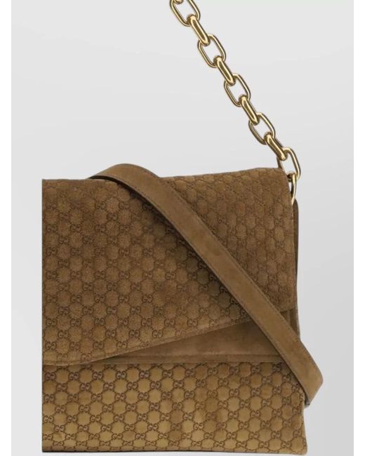 Gucci Natural Na Suede Leather Shoulder Bag