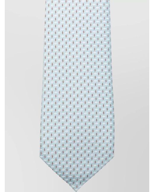 Giorgio Armani White Silk Patterned Tie for men