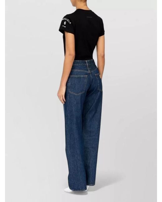 MM6 by Maison Margiela Blue High Waist Wide Leg Denim Jeans