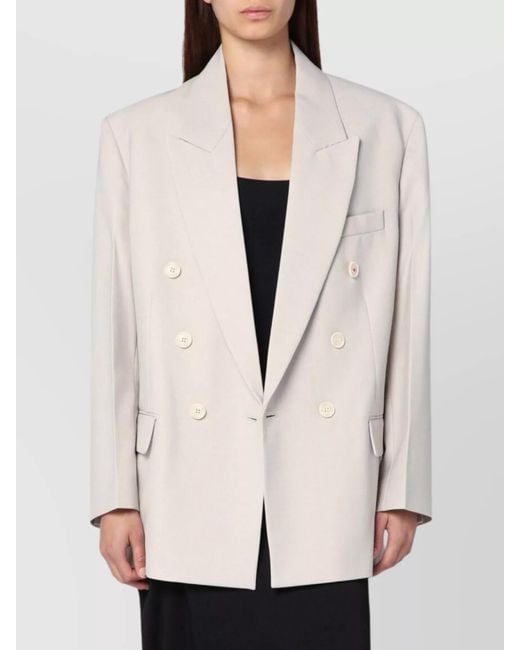 Victoria Beckham Natural Double-Breasted Jacket