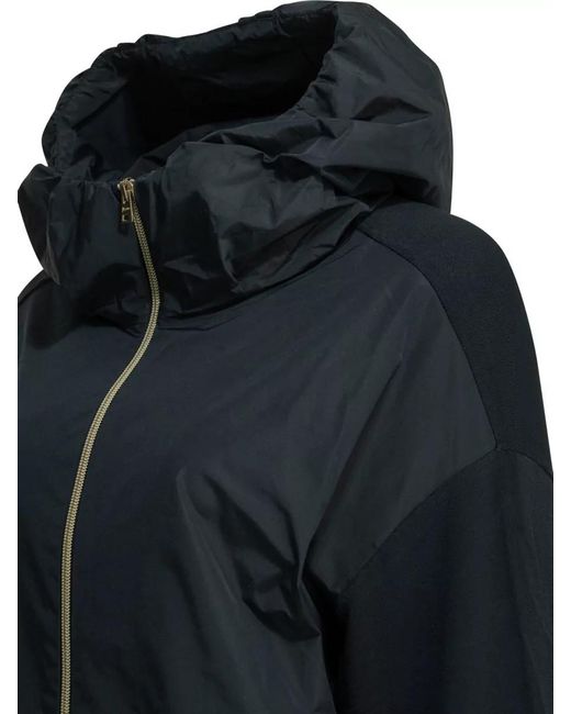 Herno Black Zip-Up Relaxed Fit Jacket