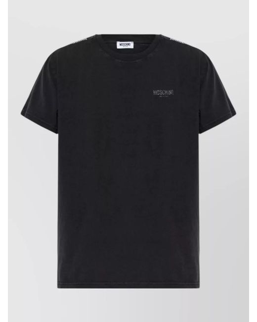 Moschino Black Crew Neck Short Sleeve Shirt for men