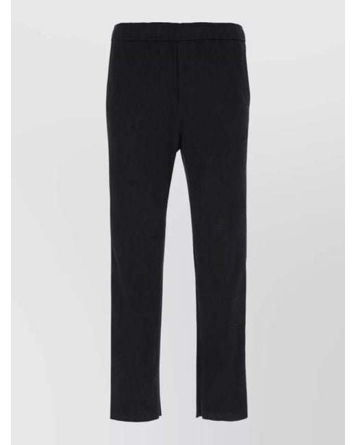 Etro Blue Cropped Cotton Pants Embroidered Back Pockets for men