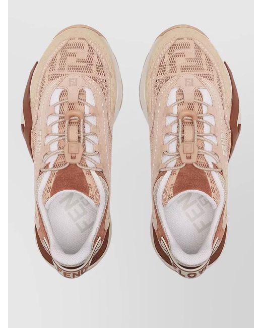 Fendi Pink Paneled Low-Top Sneakers