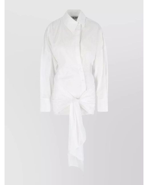 The Attico White Asymmetric Cotton Shirt Dress