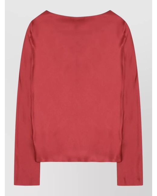 Alberta Ferretti Red Silk Blend Blouse