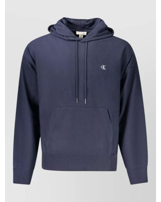 Calvin Klein Blue Cotton Hoodie for men