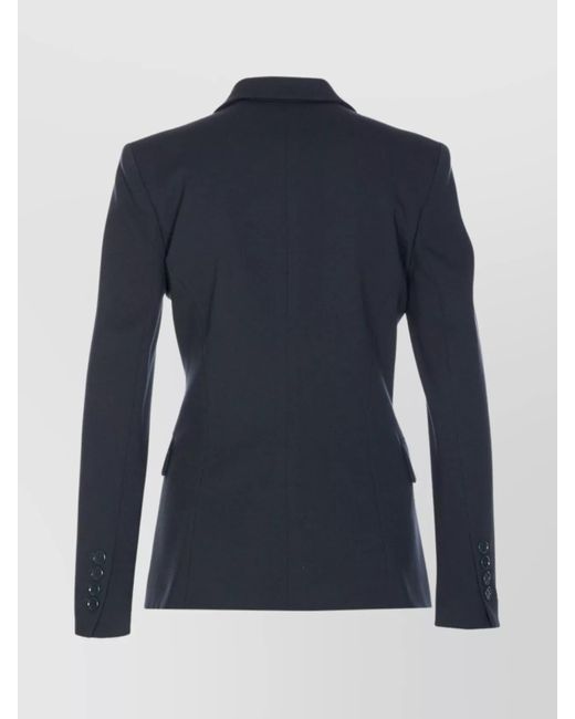 Pinko Blue Tailored Jacket With Flap Pockets And Notched Lapels