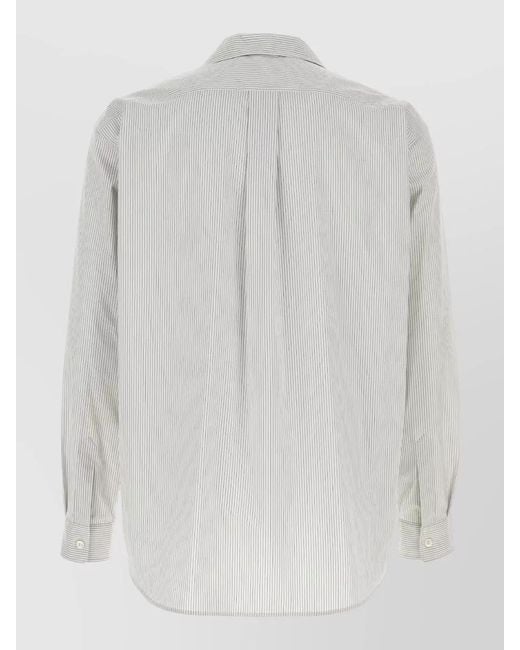 The Row White Embroidered Stretch Poplin Shirt for men