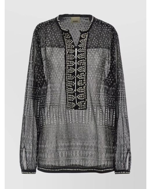 Isabel Marant Gray Metallic Nickie Blouse