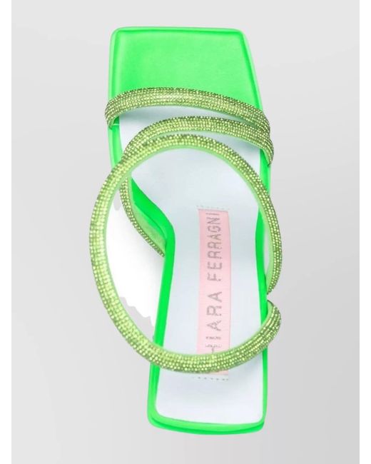 Chiara Ferragni Green Star Heel Sandals