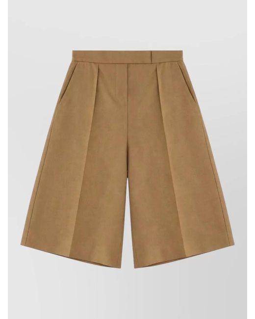 Max Mara Natural Linen Bermuda Shorts