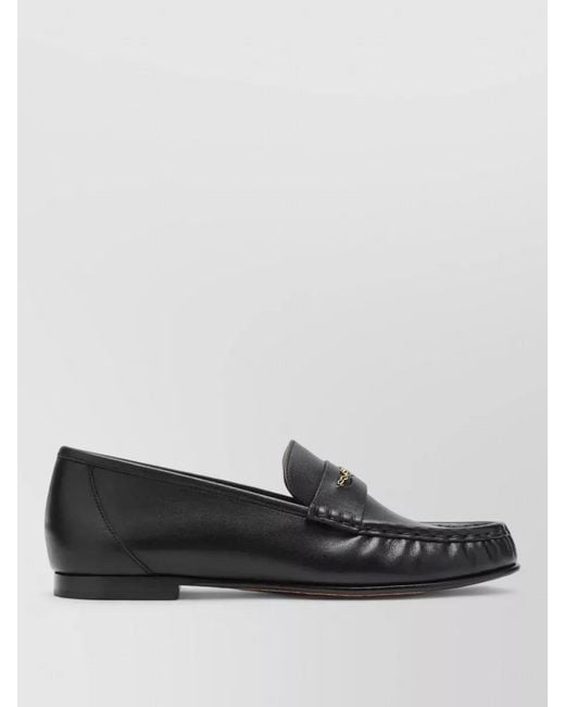 Chloé Gray Loafers Leather Upper Round Toe Design