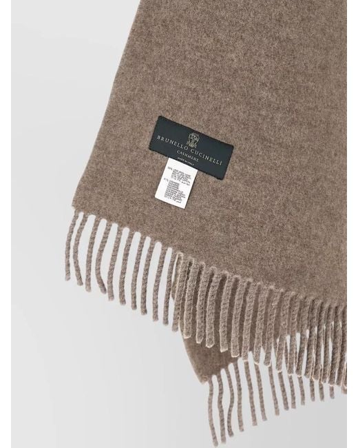 Brunello Cucinelli Natural Hooded Wool Cashmere Layering Scarf