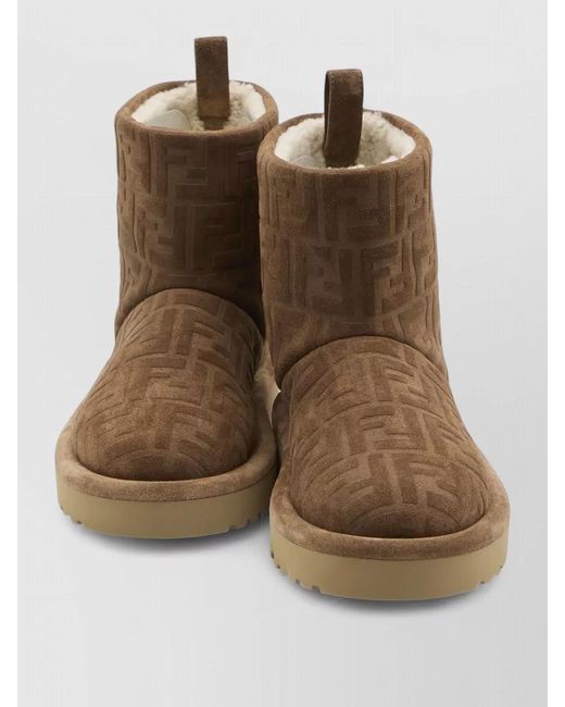 Fendi Brown Suede Ankle Boots for men