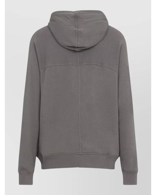 Rick Owens Gray Cotton Hooded Zip Jacket for men