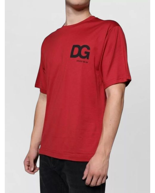 Dolce & Gabbana White Logo Print Crew Neck T-Shirt for men