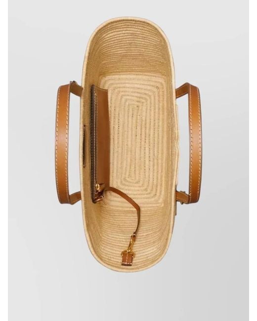 Tory Burch Natural Ella Small Raffia Shoulder Tote Bag