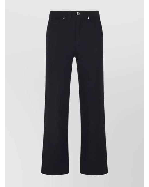Brioni Blue Cotton Mid-Rise Straight-Leg Trousers for men