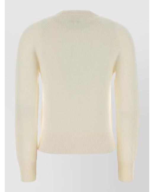 A.P.C. Natural Virgin Wool Ribbed Crewneck Sweater
