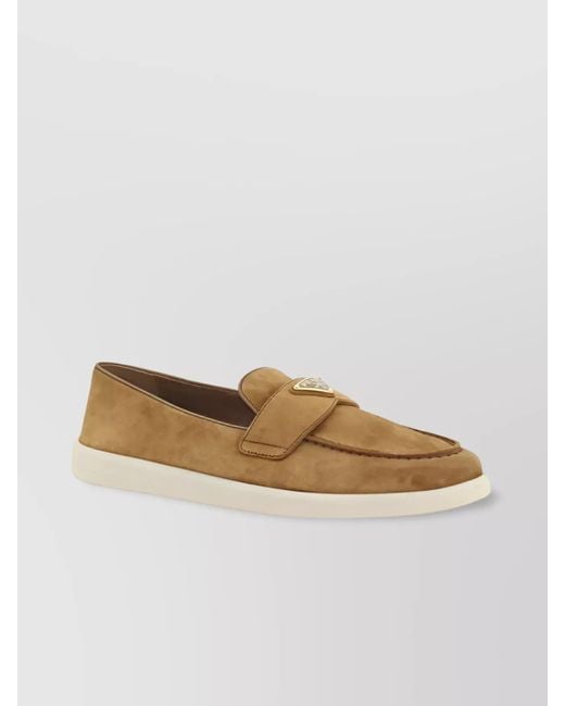 Prada Natural Leather Loafers