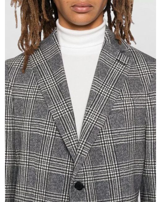 Circolo 1901 Gray Cotton Blend Single Breasted Fleece Jacket for men