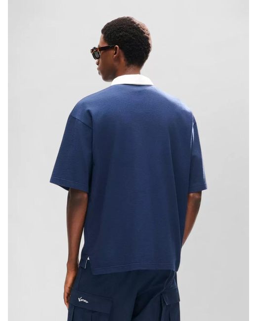 KENZO Blue Logo Polo Shirt Casual Regular Fit for men
