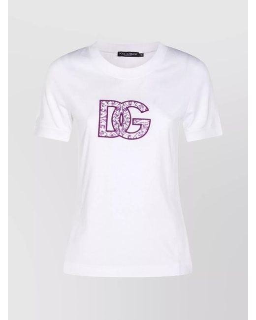 Dolce & Gabbana White Cotton Logo T-Shirt