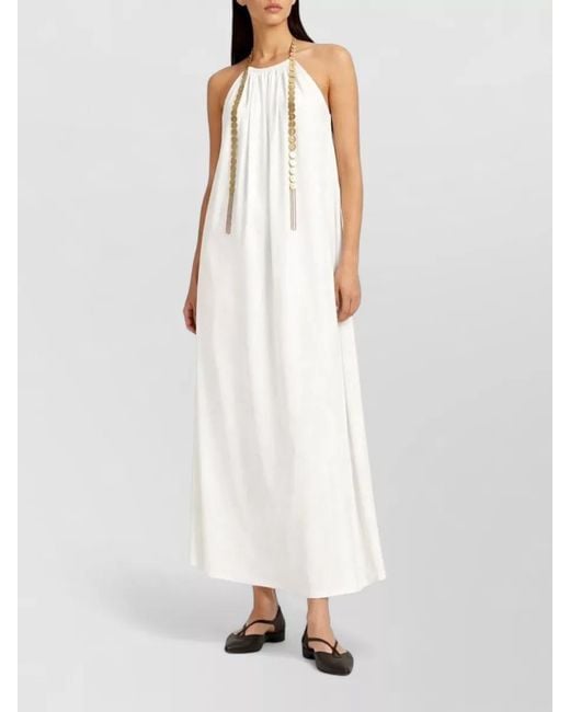 Max Mara White Cotton Maxi Beach Cover-Up