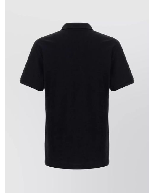 Moschino Black Buttoned Polo Shirt Side Slits for men