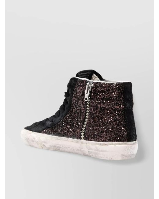 Golden Goose Deluxe Brand Black Leather Panelled High-Top Sneakers