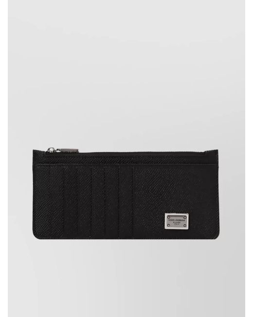 Dolce & Gabbana Black Calf Leather Card Holder for men