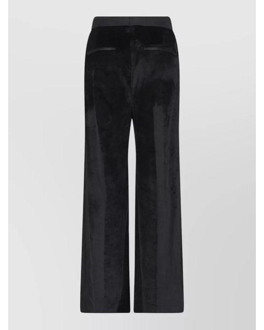 Dondup Black Velvet High Waisted Tailored Pants Suit