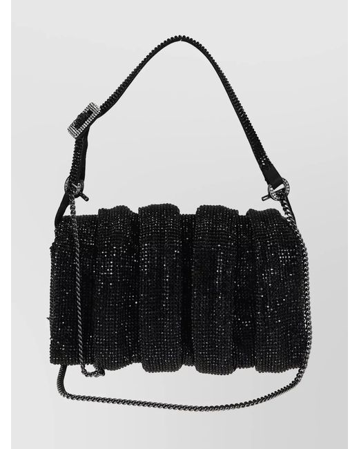 Benedetta Bruzziches Black Metal Mesh Crystal-Embellished Shoulder Bag