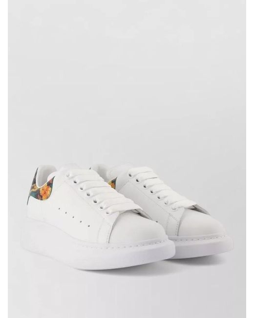 McQueen White Oversized Leather Platform Sneakers