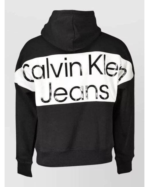 Calvin Klein Black Cotton Relaxed-Fit Hooded Jacket for men