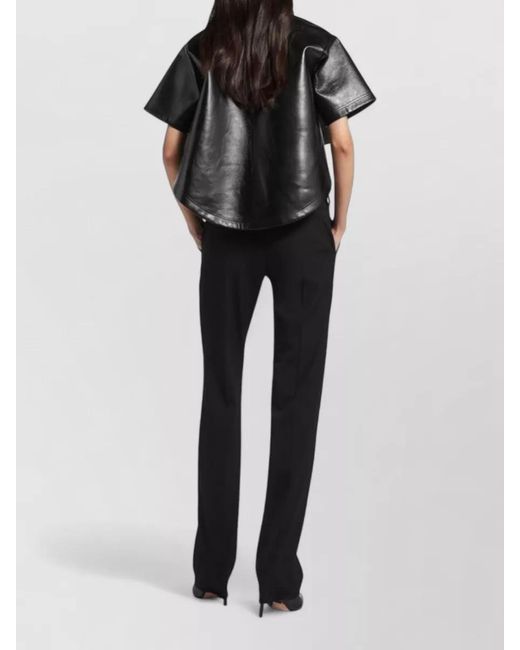 Balenciaga Black Tailored Straight Leg Trousers Nylon Silk
