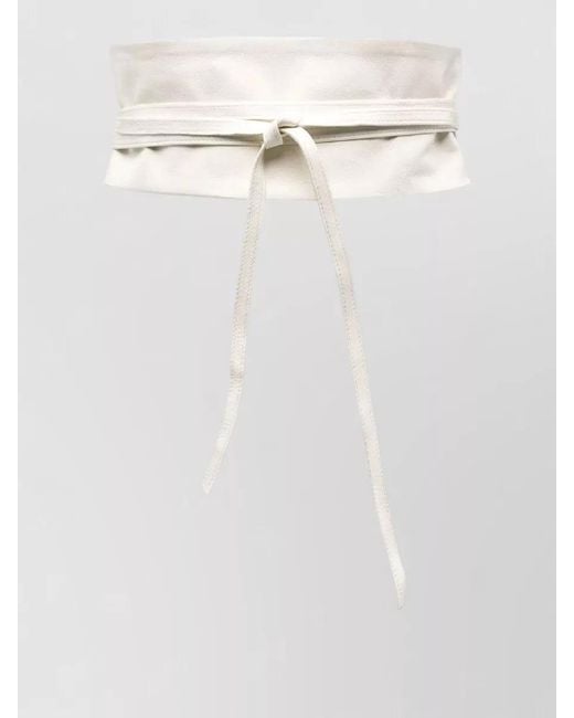 FURLING BY GIANI White Geisha Tie High Waist Wrap Leather Belt