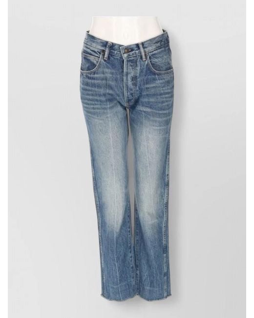 Tom Ford Blue Denim High-Rise Wide-Leg Trousers
