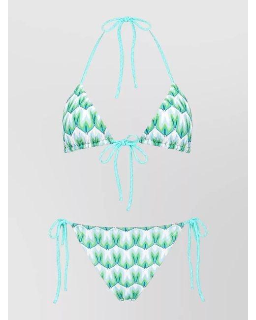 Missoni Blue Triangle Bikini Set Beachwear Print