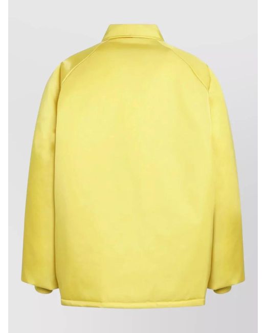 Prada Yellow Collared Jacket Front Pockets Long Sleeves