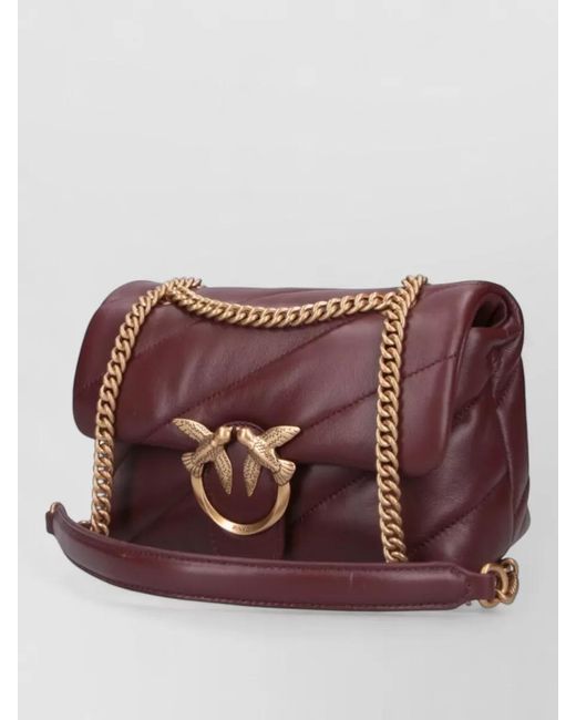 Pinko Purple Love Bag Puff Mini Leather Shoulder Bag