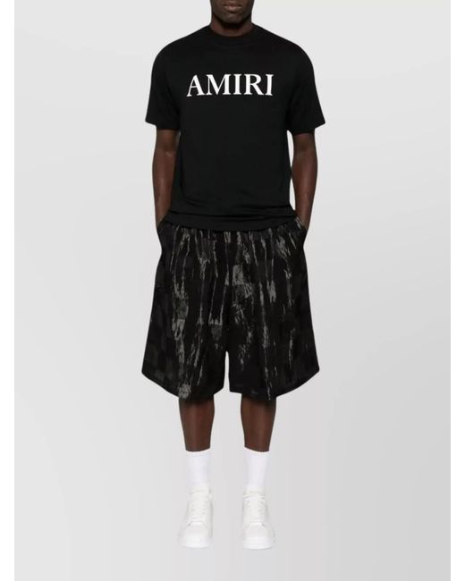 Amiri Black Cotton Logo-Print Short-Sleeve T-Shirt for men