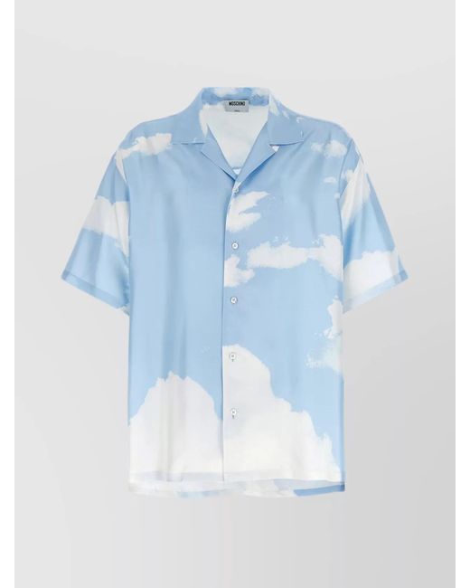 Moschino Blue Silk Shirt for men